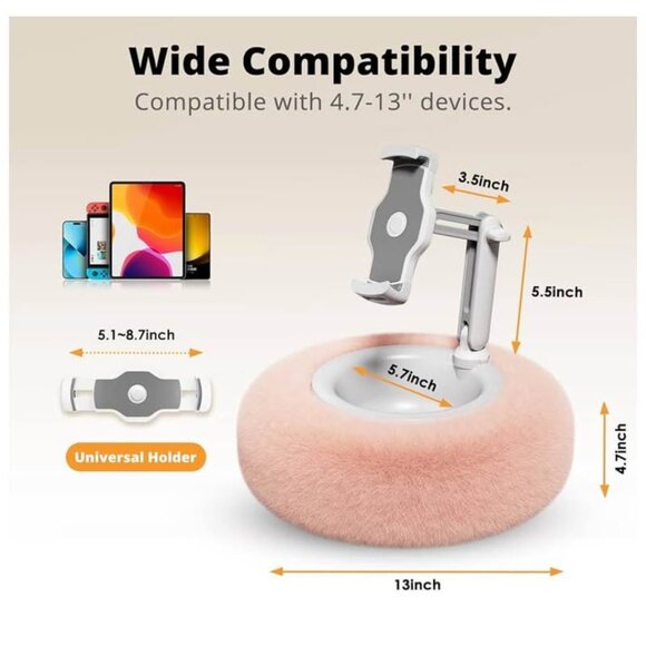 Tablet Stand Pillow for iPad, iPhone, Samsung, Kindle - Pink - Picture 3 of 4